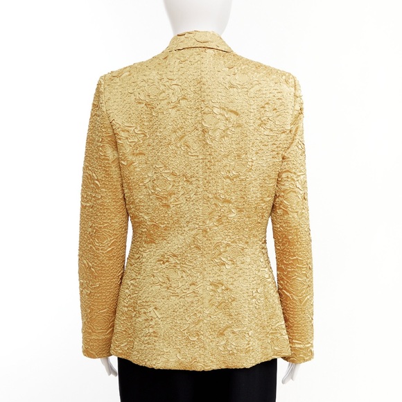 Ribkoff gold crinkled blazer / approx 8 - Picture 6 of 7